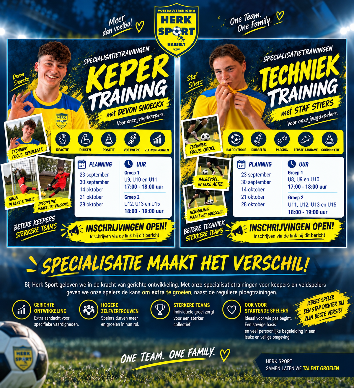 Specialisatietrainingen bij Herk Sport: samen groeien, ieder op zijn niveau ππ